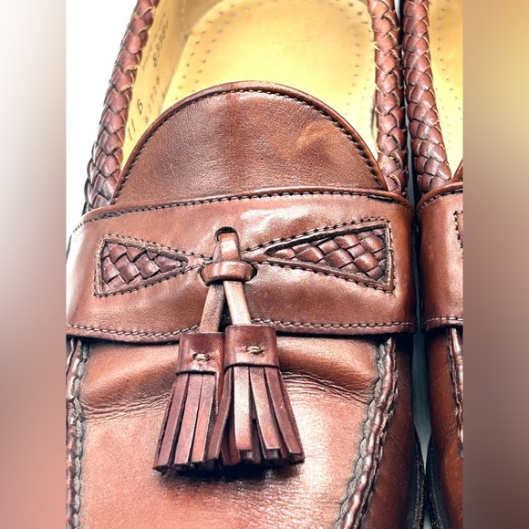 Allen Edmonds Maxfield Brown Leather Slip On Tassel Loafer Shoes Mens US 11 B main image 5